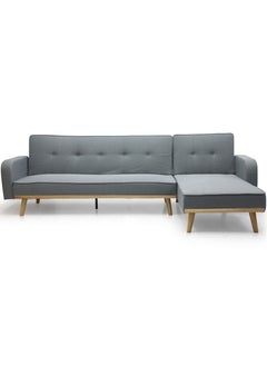 مالتي هوم فيرنيتشر MULTI HOME FURNITURE أريكة سرير بتصميم عصري أو أريكة بثلاثة مقاعد على شكل حرف L مصنوعة من أجود أنواع الأقمشة بأرجل خشبية MH-851-GREY SOFA CUM BED  - Image 2