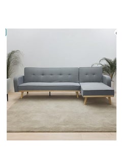مالتي هوم فيرنيتشر MULTI HOME FURNITURE أريكة سرير بتصميم عصري أو أريكة بثلاثة مقاعد على شكل حرف L مصنوعة من أجود أنواع الأقمشة بأرجل خشبية MH-851-GREY SOFA CUM BED  - Image 1