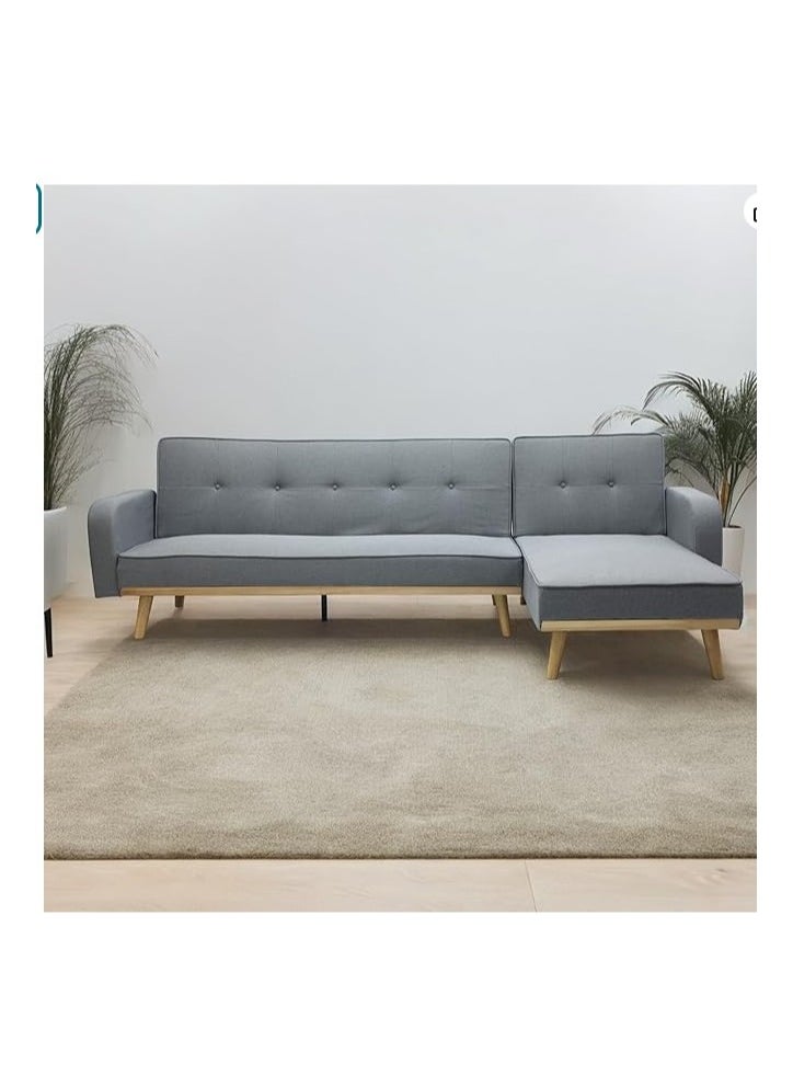 Multi Home Furniture MULTI HOME FURNITURE Modern design Sofa Bed or Three seater L shape sofa made with finest fabric with wooden legs MH-851-GREY SOFA CUM BED  - Image 1