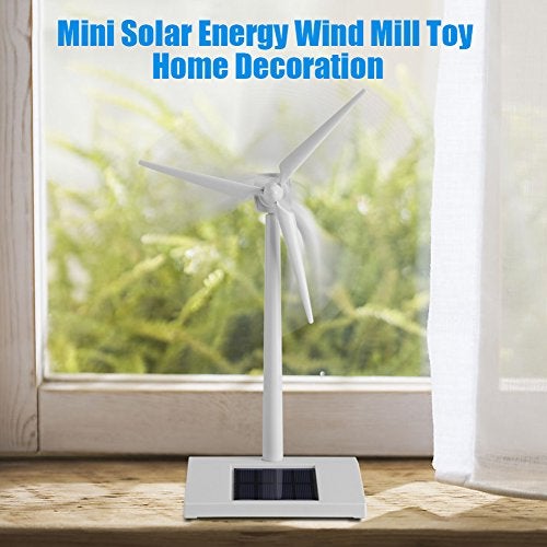 Tangxi Mini Solar Energy Wind Mill Toy, Desktop Wind Turbine Model Solar Powered Windmills, Home Decor Garden Desk Ornament Education Fan (Best Children/Friends) - Image 4