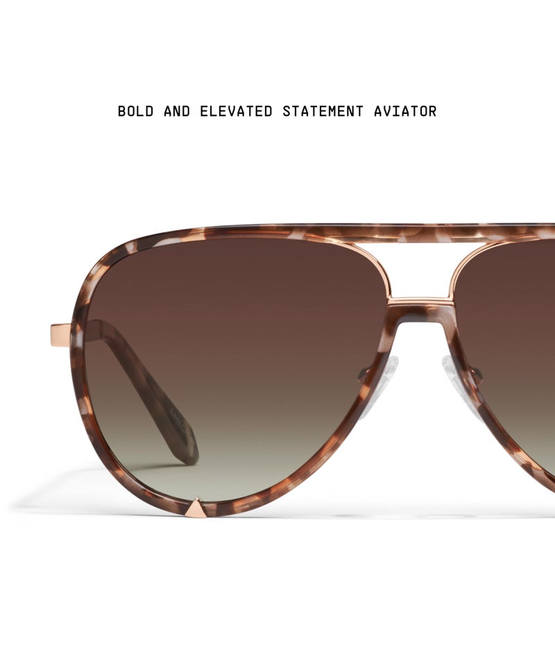 Quay - Womens Sunglasses, Polarized Aviator Lenses with UV Protection, Oversized Sunglasses (High Profile, Brown Tortoise) - Image 3