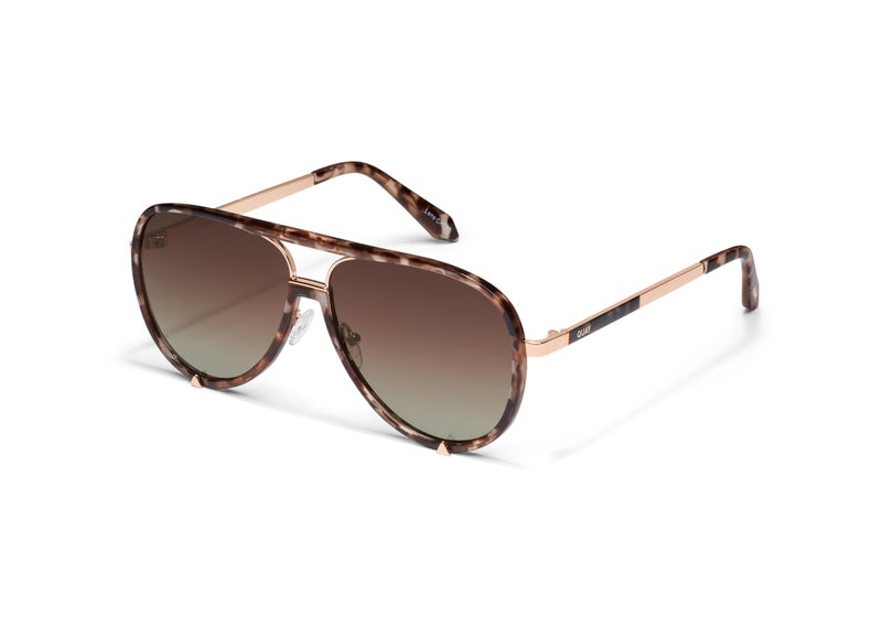 Quay - Womens Sunglasses, Polarized Aviator Lenses with UV Protection, Oversized Sunglasses (High Profile, Brown Tortoise) - Image 2