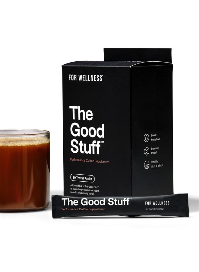 For Wellness The Good Stuff™ Performance Blend (30 Travel Packets), Non-Dairy Coffee Supplement with Collagen, L-Theanine and Himalayan Pink Salt – Improves Focus and Increases Energy - Image 1
