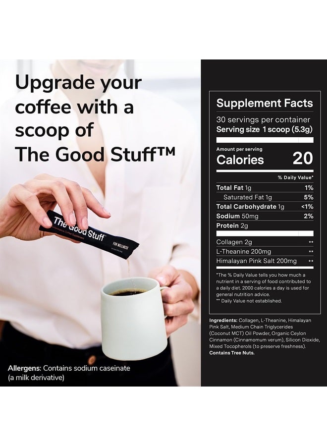 For Wellness The Good Stuff™ Performance Blend (30 Travel Packets), Non-Dairy Coffee Supplement with Collagen, L-Theanine and Himalayan Pink Salt – Improves Focus and Increases Energy - Image 2