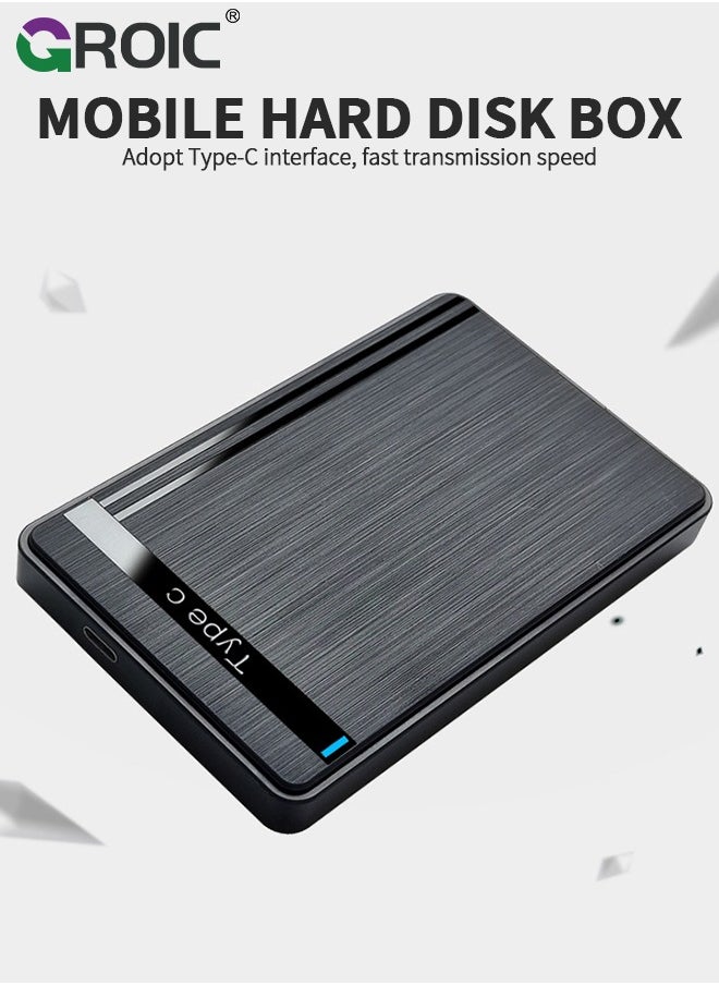 GROIC - Black 2.5-inch Hard Drive Enclosure, SATA to USB 3.1 Adapter Tool-Free External Hard Drive Case, Supports UASP SATA III, Optimized for 2.5-inch SSD/HDD - Image 1