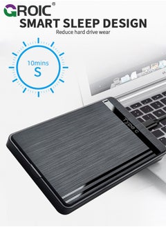 GROIC Black 2.5-inch Hard Drive Enclosure, SATA to USB 3.1 Adapter Tool-Free External Hard Drive Case, Supports UASP SATA III, Optimized for 2.5-inch SSD/HDD  - Image 5