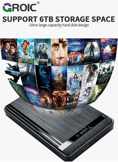GROIC Black 2.5-inch Hard Drive Enclosure, SATA to USB 3.1 Adapter Tool-Free External Hard Drive Case, Supports UASP SATA III, Optimized for 2.5-inch SSD/HDD  - Image 4