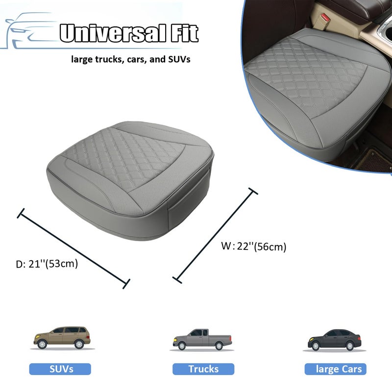 GIANT PANDA Bottom Seat Cover for Trucks&SUV, Front PU Leather Driver Seat Protector Fit for Chevy,Ram,Toyota,GMC,Ford F150 F-Series (2PCS-Grey) - Image 4