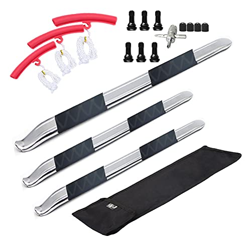 Dr.Roc 2 x 15.5 inch 1 x 19.5 inch Tire Irons 3 x Rim Protectors 6 x TR413 Valve Stems Mount and Demount Tire Irons Set Motorcycle Dirt Bike Lawn Mower ATV UTV Tire Changing Tools with Stable Bag - Image 1