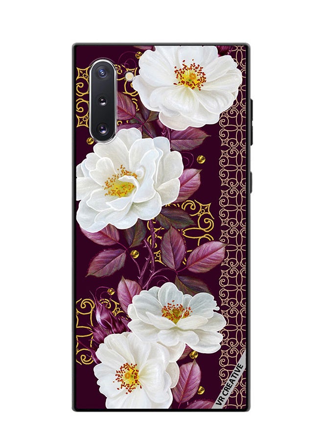 VR CREATIVE - Protective Case Cover For Samsung Galaxy Note10 5G Vertical Floral Border Pattern Design Multicolour - Image 1