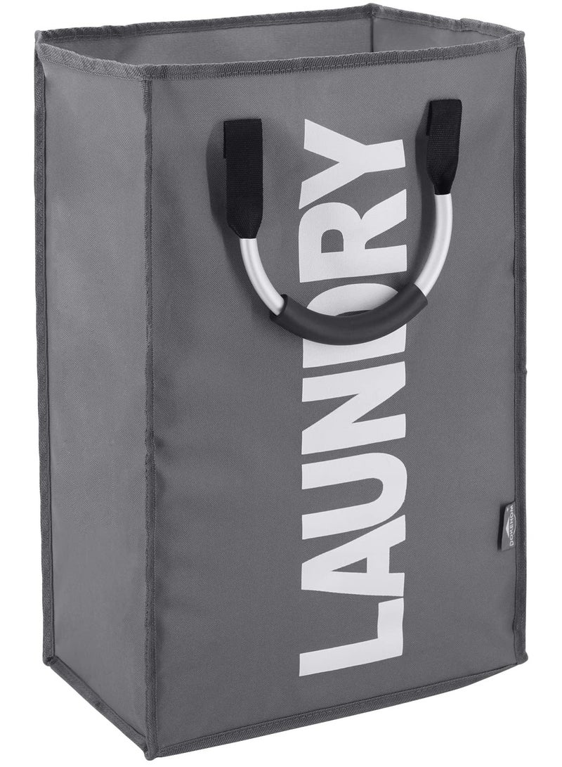 KASTWAVE 40L Collapsible Laundry Basket, Freestanding Tall Clothes Hamper, Foldable Hamper Basket Bags, Suitable for Bedroom, Bathroom, Laundry Room (Dark Grey) - Image 1