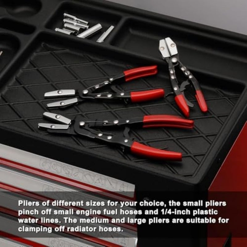Hose Pincher Pliers Set, Locking Ratcheting for Automotive, Radiator, FuelandCoolant Lines, Durable Heavy Duty Hand Tools for Car Repair, Engine MaintenanceandHose Clamp Removal 3PC - Image 5