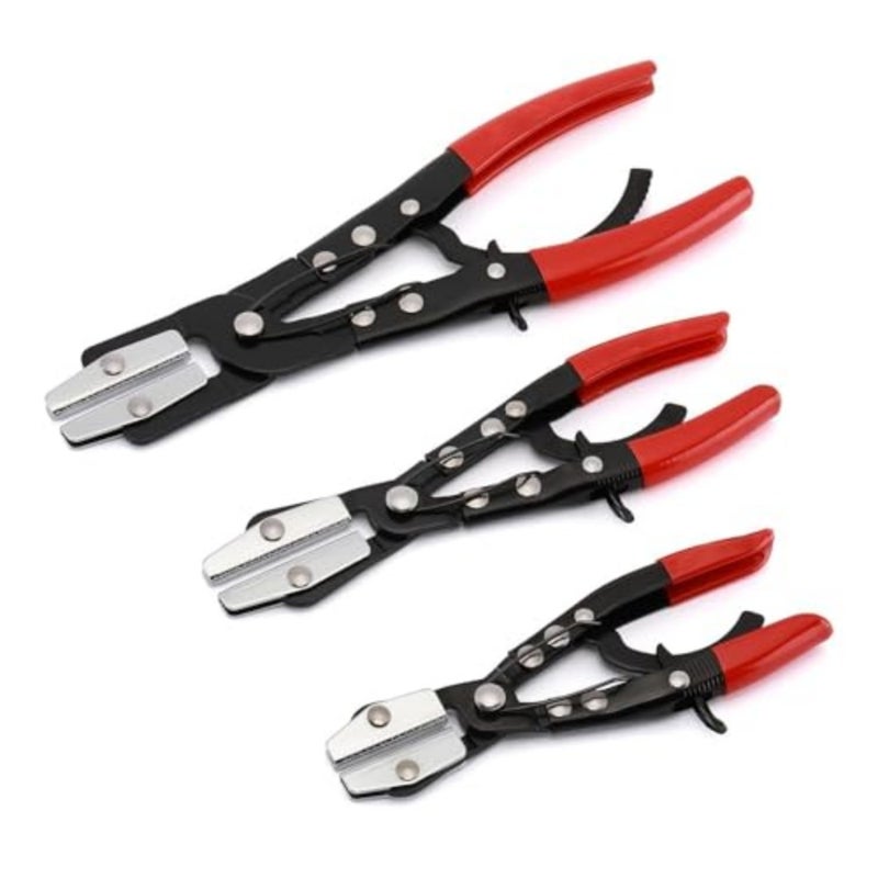 Hose Pincher Pliers Set, Locking Ratcheting for Automotive, Radiator, FuelandCoolant Lines, Durable Heavy Duty Hand Tools for Car Repair, Engine MaintenanceandHose Clamp Removal 3PC - Image 1