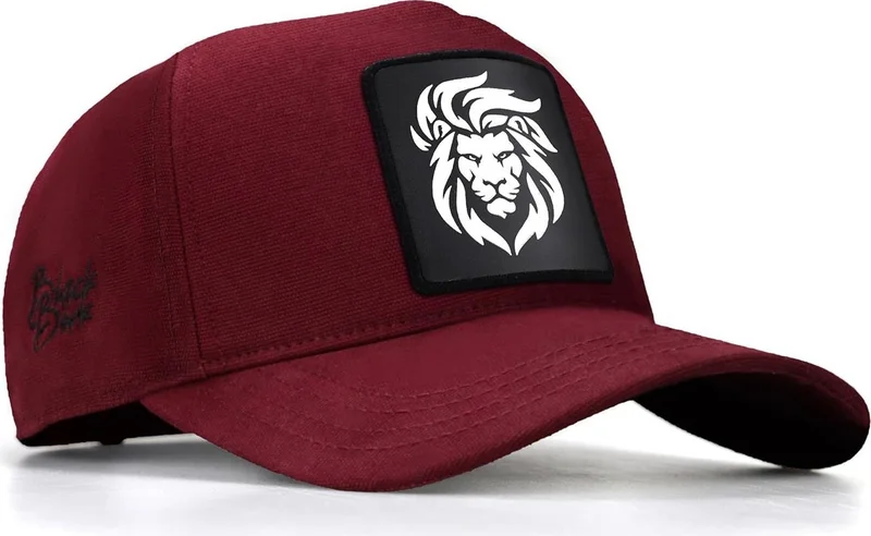 بلاك بورك Blackbörk V1 Baseball Lion - Unisex Claret Red Hat (Cap) with 9 Code Logo