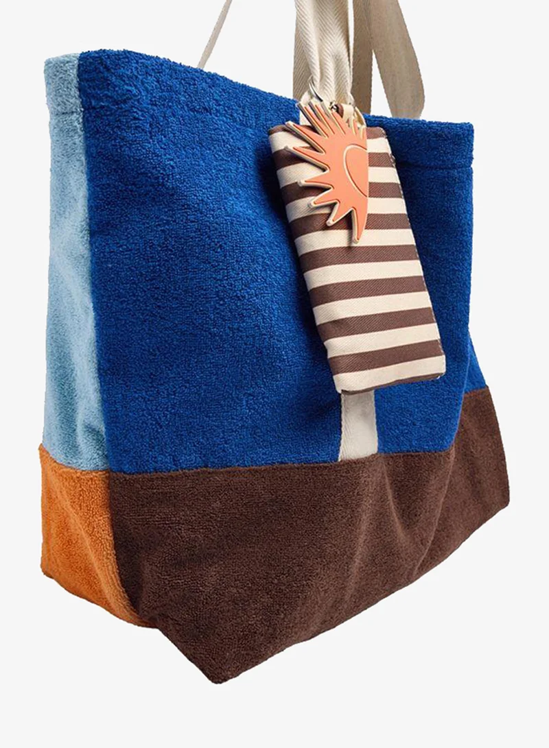 Parfois Blue Shopper Bag With Contrast Pendant for Women | Best Price UAE