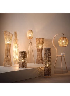 هوم بوكس مصباح أرضي دائري من ناتشرل ووتر هاياسنث بني 24 × 53 × 24 سم  - Image 4