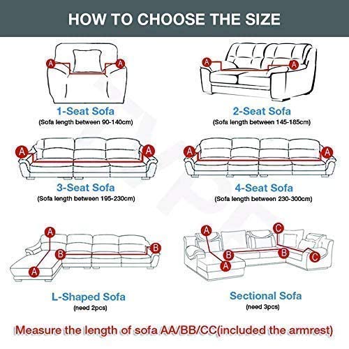A CUBE LUXURY SOLUTIONS A CUBE LUXURY SOLUTIONS Sofa Cover 5 Seater Elastic Sofa Cover for Couch Sofa Covers Perfect 5 Seater Sofa Cover Stretchable Sofa Slipcover Grey  - Image 4