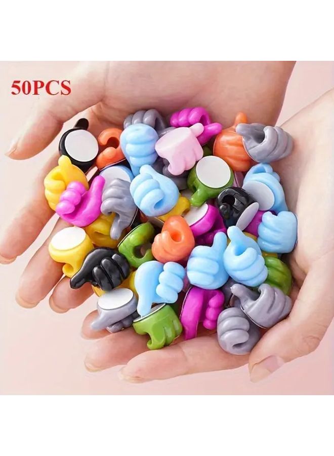 50 Pack Color Mixture Finger Hooks For Phone Cable Storage And Organization - Image 2