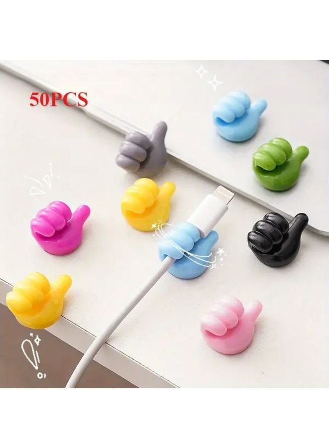 50 Pack Color Mixture Finger Hooks For Phone Cable Storage And Organization - Image 3