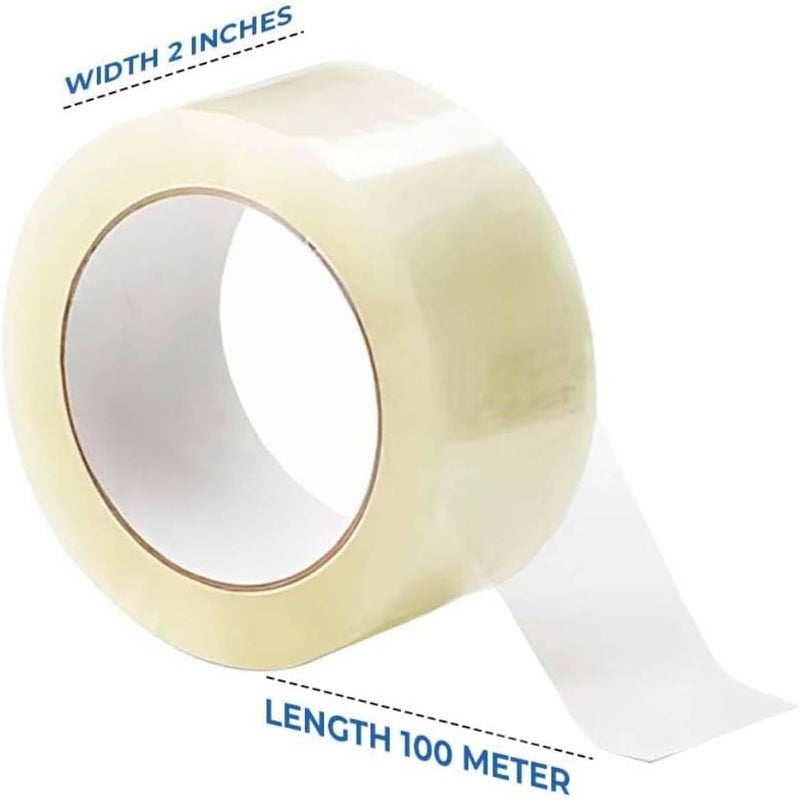 UKR Clear Packing Tape | 2 Inches x 109 Yards (100 Meter) Heavy Duty Packaging Tape | Sticky Strong Adhesive Parcel Sealing Tape for Moving Boxes, Postal Bags, Shipping & Office Supplies (3 Rolls) - Image 1