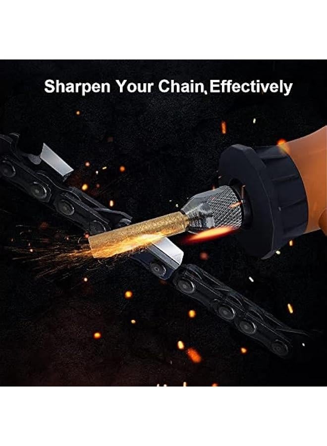 18 PCS High Hardness Diamond Chainsaw Sharpener, Titanium Plated Burr Stone File Kits in 3 Size Sharpening Wheels Chainsaw File for Chain Saw Stone Jewelry Wood (5/32'', 3/16'', 7/32'') - Image 4