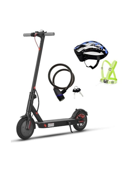 E⚡GLIDE SPARK Electric Kick Scooter with Flashing Turn Signals, 350W Brushless Motor, 30 Km Range, App Control, 40km/h Speed, Tubeless Tires - Includes Helmet, Reflective Jacket, and Key Lock - Gray