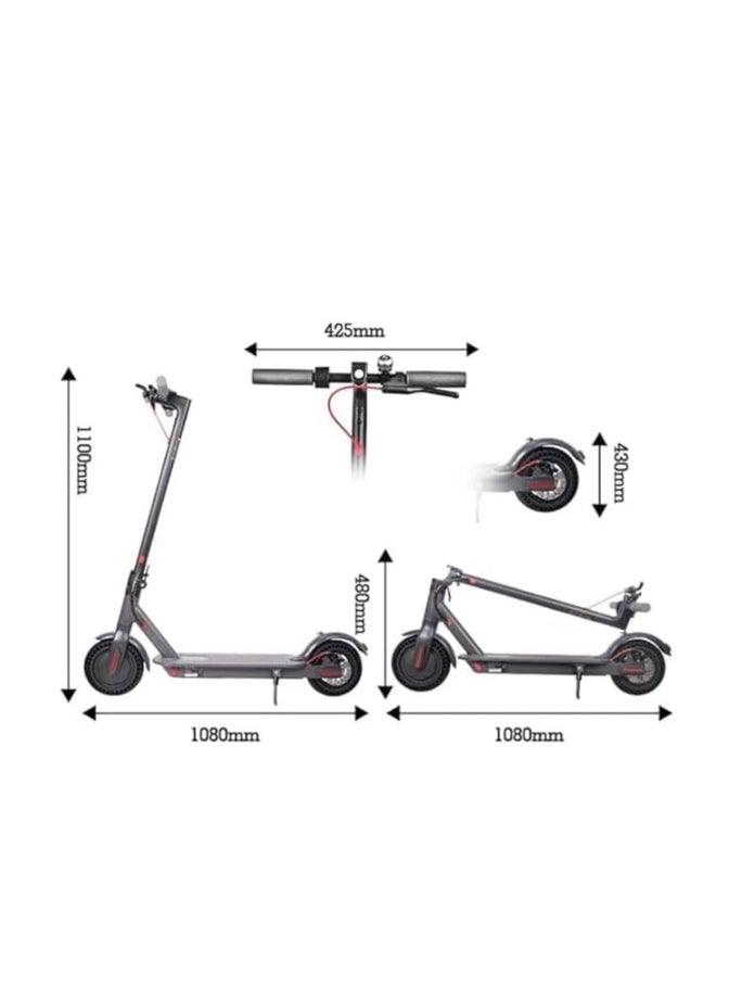 Spark - E⚡GLIDE SPARK Electric Kick Scooter with Flashing Turn Signals, 350W Brushless Motor, 30 Km Range, App Control, 40km/h Speed, Tubeless Tires - Includes Helmet, Reflective Jacket, and Key Lock - Gray - Image 1