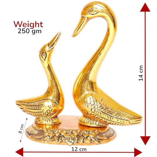 KridayKraft Love Birds Swanset Pair of Kissing Duck Metal Statue,Love for Romantic Gift to Boy Friend,Girlfriend,Animal Lover Friends, Decor Your Home,Office,Showcase,Animal Showpiece Figurines, - Image 2