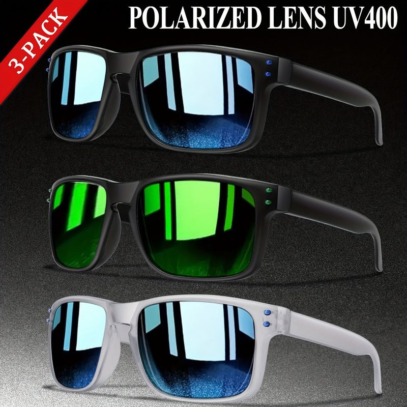 Men Polarized Cycling Sunglasses 3 Pack For Outdoor Sports Driving - Image 2