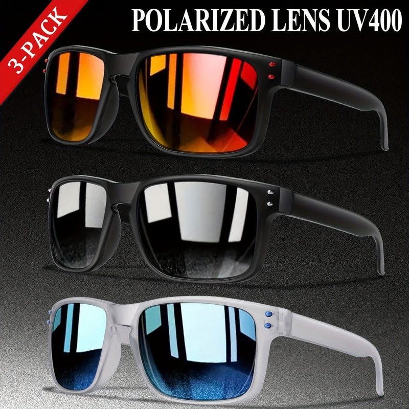 Men Polarized Cycling Sunglasses 3 Pack For Outdoor Sports Driving - Image 4