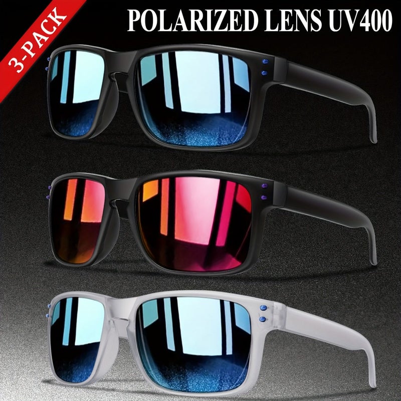 Men Polarized Cycling Sunglasses 3 Pack For Outdoor Sports Driving - Image 5