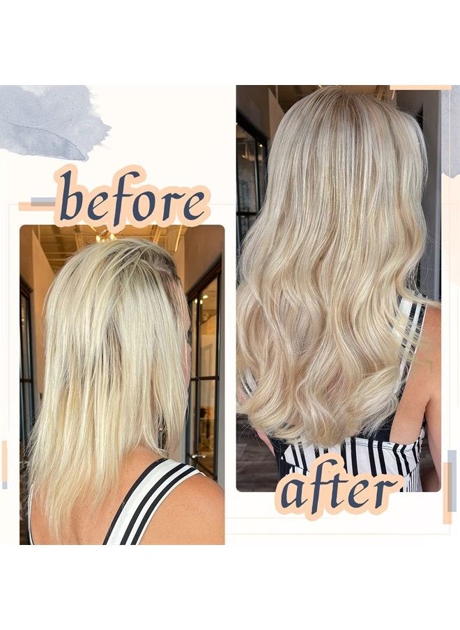 RUNATURE Blonde Tape in Hair Extensions Human Hair Straight Tape in Human Hair Extensions Ash Blonde Highlight Platinum Blonde Human Hair Extensions Tape in 12 Inches 30g 20 Pieces Skin Weft  - Image 3