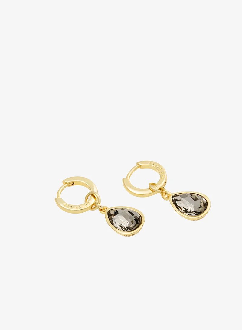 Divine Crystal Drop Huggie Earrings