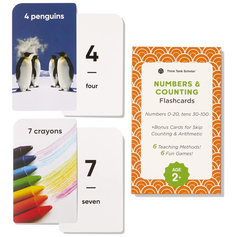 Think Tank Scholar AwardWinning Numbers Counting Flash Cards for Kids Ages 28 Learn Counting 0100 Number Recognition Basic Math 36 Durable Cards with Real Images for Preschool to Kindergarten - Image 2