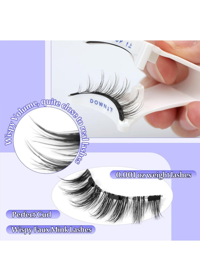 Dougez Magnetic Eyelashes with Applicator Reusable Magnetic Lashes without Eyeliner Natural Anime No Glue Needed Magnetic Lashes Manga Magnetic Eyelashes Kit - Image 2