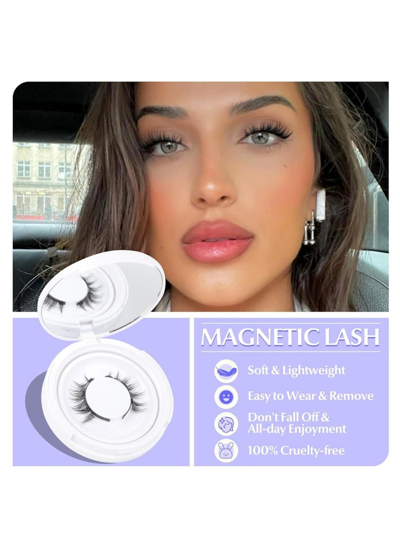 Dougez Magnetic Eyelashes with Applicator Reusable Magnetic Lashes without Eyeliner Natural Anime No Glue Needed Magnetic Lashes Manga Magnetic Eyelashes Kit - Image 3