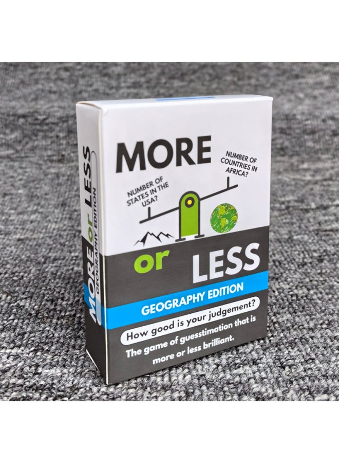 Hot English Version More Or Less Judgment Test More Or Less Wonderful Guessing Game-Specifications:Blue Geographical Version  - Image 1