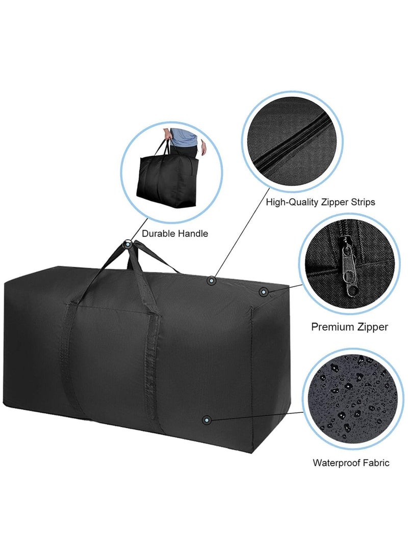 TOMSHOO - 2 Pakc Extra Large Storage Duffle Bag for Travel, Black Oversized Giant Big Traveling Duffle Bag - Image 1