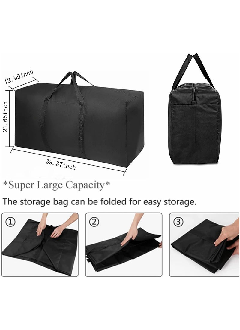 TOMSHOO - 2 Pakc Extra Large Storage Duffle Bag for Travel, Black Oversized Giant Big Traveling Duffle Bag - Image 1