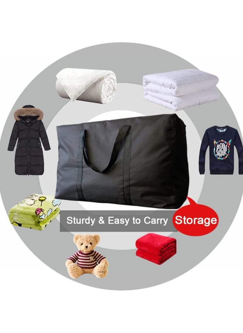 TOMSHOO - 2 Pakc Extra Large Storage Duffle Bag for Travel, Black Oversized Giant Big Traveling Duffle Bag - Image 1