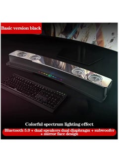 SOAIY Wireless HiFi Speaker Computer Game Subwoofer Bluetooth Speaker 3600mAh Sound Bar Stereo Music Player Clock 3D Stereo Bass Surround Sound Box 3.5mm Audio Input for PC Laptop  - Image 1