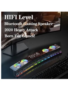 SOAIY Wireless HiFi Speaker Computer Game Subwoofer Bluetooth Speaker 3600mAh Sound Bar Stereo Music Player Clock 3D Stereo Bass Surround Sound Box 3.5mm Audio Input for PC Laptop  - Image 4