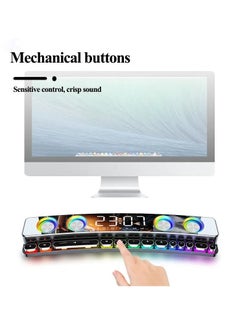 SOAIY Wireless HiFi Speaker Computer Game Subwoofer Bluetooth Speaker 3600mAh Sound Bar Stereo Music Player Clock 3D Stereo Bass Surround Sound Box 3.5mm Audio Input for PC Laptop  - Image 2