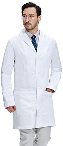 Dr. James Semi-Tailored Medical Science Lab Coat for Men Smartphone and Tablet Pockets Buttons 38 Inch - Image 1