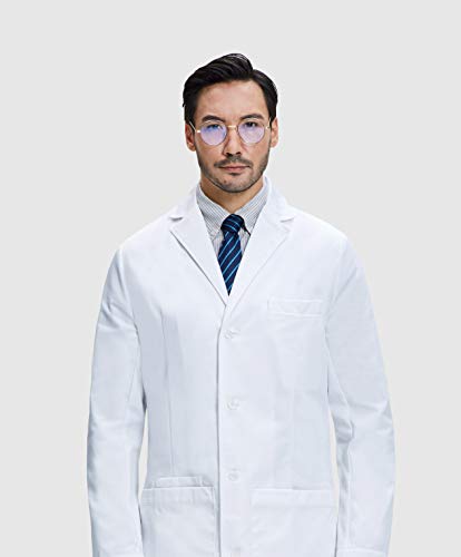 Dr. James Semi-Tailored Medical Science Lab Coat for Men Smartphone and Tablet Pockets Buttons 38 Inch - Image 5