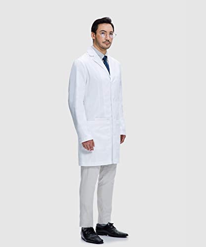 Dr. James Semi-Tailored Medical Science Lab Coat for Men Smartphone and Tablet Pockets Buttons 38 Inch - Image 4