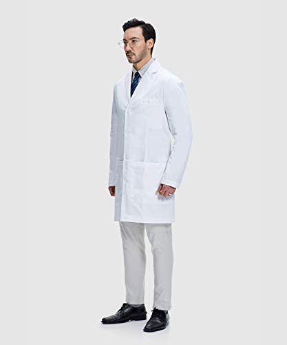 Dr. James Semi-Tailored Medical Science Lab Coat for Men Smartphone and Tablet Pockets Buttons 38 Inch - Image 3