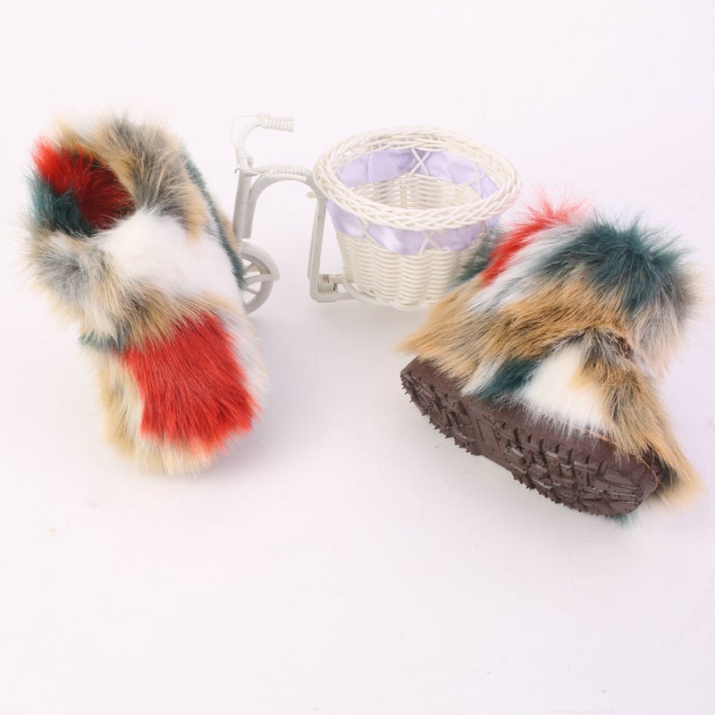 Children Shoes Boots Children'S Long Boots Furry Snow Boots For Women - Image 5