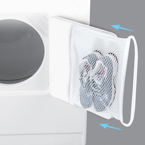 Smart Design Sneaker Dryer & Wash Bag w/ Elastic Straps - Durable Fabric - for Shoes, Clothing, & Laundry - Home Organization (15.5 x 15.5 Inch) [White] - Image 2
