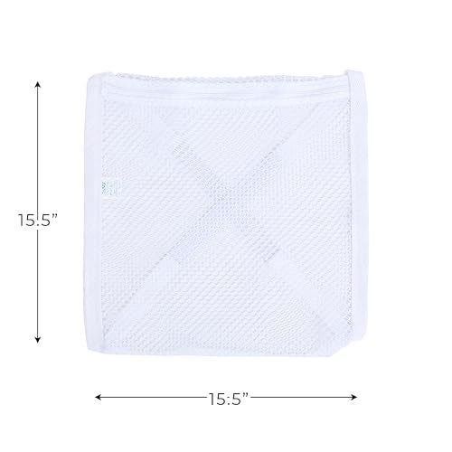 Smart Design Sneaker Dryer & Wash Bag w/ Elastic Straps - Durable Fabric - for Shoes, Clothing, & Laundry - Home Organization (15.5 x 15.5 Inch) [White] - Image 4